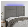 Image de Hoofdbord LED 144x5x118/128 cm stof donkergrijs3122423