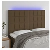 Image de Hoofdbord LED 144x5x118/128 cm stof donkerbruin3122425