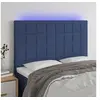 Image de Hoofdbord LED 144x5x118/128 cm stof blauw3122428