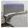Image de Hoofdbord LED 160x5x118/128 cm stof donkergrijs3122431