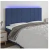 Image de Hoofdbord LED 160x5x118/128 cm stof blauw3122436