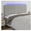 Image de Hoofdbord LED 180x5x118/128 cm stof lichtgrijs3122438