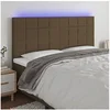Image de Hoofdbord LED 180x5x118/128 cm stof donkerbruin3122441