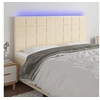 Image de Hoofdbord LED 180x5x118/128 cm stof cràmekleurig3122443