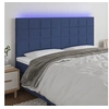 Image de Hoofdbord LED 180x5x118/128 cm stof blauw3122444