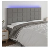 Image de Hoofdbord LED 200x5x118/128 cm stof donkergrijs 3122447