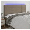 Image de Hoofdbord LED 200x5x118/128 cm stof taupe3122450
