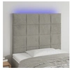 Image de Hoofdbord LED 80x5x118/128 cm fluweel lichtgrijs3122454