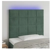 Image de Hoofdbord LED 80x5x118/128 cm fluweel donkergroen3122457