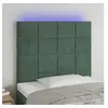 Image de Hoofdbord LED 90x5x118/128 cm fluweel donkergroen3122463