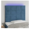 Image de Hoofdbord LED 90x5x118/128 cm fluweel donkerblauw3122464