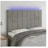 Image de Hoofdbord LED 144x5x118/128 cm fluweel lichtgrijs3122472
