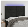 Image de Hoofdbord LED 144x5x118/128 cm fluweel zwart3122474