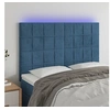 Image de Hoofdbord LED 144x5x118/128 cm fluweel donkerblauw3122476