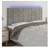 Image de Hoofdbord LED 160x5x118/128 cm fluweel lichtgrijs3122478