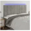 Image de Hoofdbord LED 180x5x118/128 cm fluweel lichtgrijs3122484
