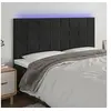 Image de Hoofdbord LED 180x5x118/128 cm fluweel zwart3122486