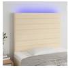 Image de Hoofdbord LED 80x5x118/128 cm stof cràmekleurig3122543