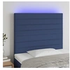 Image de Hoofdbord LED 80x5x118/128 cm stof blauw3122544