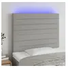 Image de Hoofdbord LED 100x5x118/128 cm stof lichtgrijs3122554
