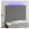 Image de Hoofdbord LED 100x5x118/128 cm stof donkergrijs3122555