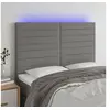 Image de Hoofdbord LED 144x5x118/128 cm stof donkergrijs3122563