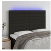 Image de Hoofdbord LED 144x5x118/128 cm stof zwart3122564