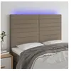 Image de Hoofdbord LED 144x5x118/128 cm stof taupe3122566