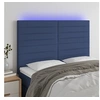 Image de Hoofdbord LED 144x5x118/128 cm stof blauw3122568