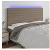 Image de Hoofdbord LED 160x5x118/128 cm stof taupe3122574