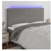 Image de Hoofdbord LED 180x5x118/128 cm stof donkergrijs3122579