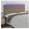 Image de Hoofdbord LED 180x5x118/128 cm stof taupe3122582