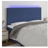 Image de Hoofdbord LED 180x5x118/128 cm stof blauw3122584