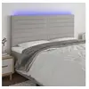 Image de Hoofdbord LED 200x5x118/128 cm stof lichtgrijs3122586