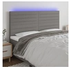 Image de Hoofdbord LED 200x5x118/128 cm stof donkergrijs3122587