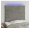 Image de Hoofdbord LED 90x5x118/128 cm fluweel lichtgrijs3122600