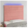Image de Hoofdbord LED 90x5x118/128 cm fluweel roze3122605
