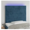 Image de Hoofdbord LED 100x5x118/128 cm fluweel donkerblauw3122610