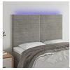 Image de Hoofdbord LED 144x5x118/128 cm fluweel lichtgrijs3122612