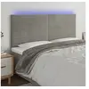 Image de Hoofdbord LED 160x5x118/128 cm fluweel lichtgrijs3122618