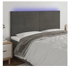 Image de Hoofdbord LED 160x5x118/128 cm fluweel donkergrijs3122619