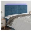 Image de Hoofdbord LED 160x5x118/128 cm fluweel donkerblauw3122622