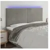 Image de Hoofdbord LED 200x5x118/128 cm fluweel lichtgrijs3122630