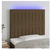 Image de Hoofdbord LED 80x5x118/128 cm stof donkerbruin3122639