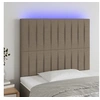 Image de Hoofdbord LED 80x5x118/128 cm stof taupe3122640