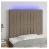 Image de Hoofdbord LED 90x5x118/128 cm stof taupe3122648