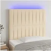 Image de Hoofdbord LED 90x5x118/128 cm stof cràmekleurig3122649