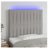 Image de Hoofdbord LED 100x5x118/128 cm stof lichtgrijs3122652