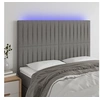 Image de Hoofdbord LED 144x5x118/128 cm stof donkergrijs3122661