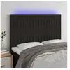 Image de Hoofdbord LED 144x5x118/128 cm stof zwart3122662